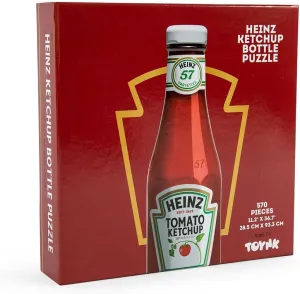 Heinz Ketchup Bottle Food Puzzle for Adults and Kids | Difficult 570 Piece Jigsaw Puzzle Toy | Fun Quarantine Gifts | Interactive Brain Teaser for Game Night | 11 x 37 Inches