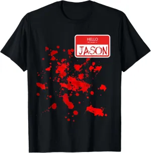 Hello my Name is Jason Blood DIY Halloween Party Costume Tee T-Shirt