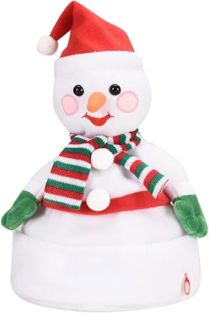 HELLORSO Singing and Dancing Christmas Hat Electric Swing Moving Glowing Santa Hat Plush Funny Xmas Toy Hat Musical Christmas