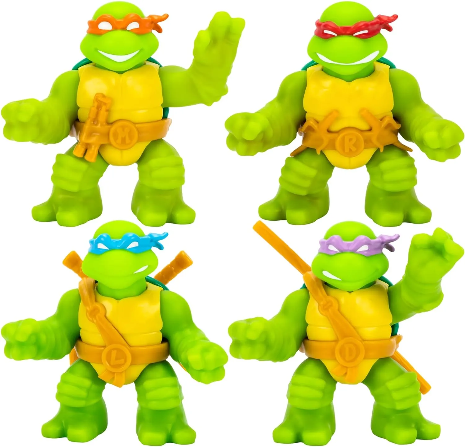 Heroes of Goo Jit Zu Teenage Mutant Ninja Turtles | 4 Pack | Super Oozy Toy Figures | Classic Donatello, Classic Michelangelo, Classic Leonardo & Classic Raphael | with Different Colored Mutations