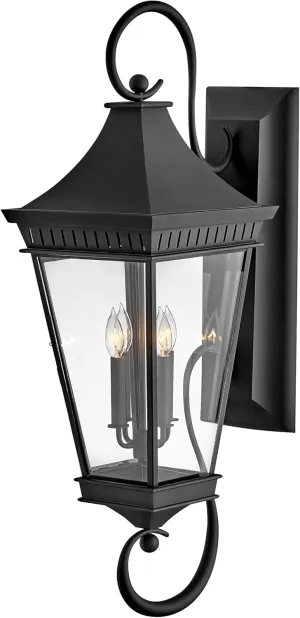 Hinkley Chapel Hill Extra Large Wall Mount Lantern, Museum Black