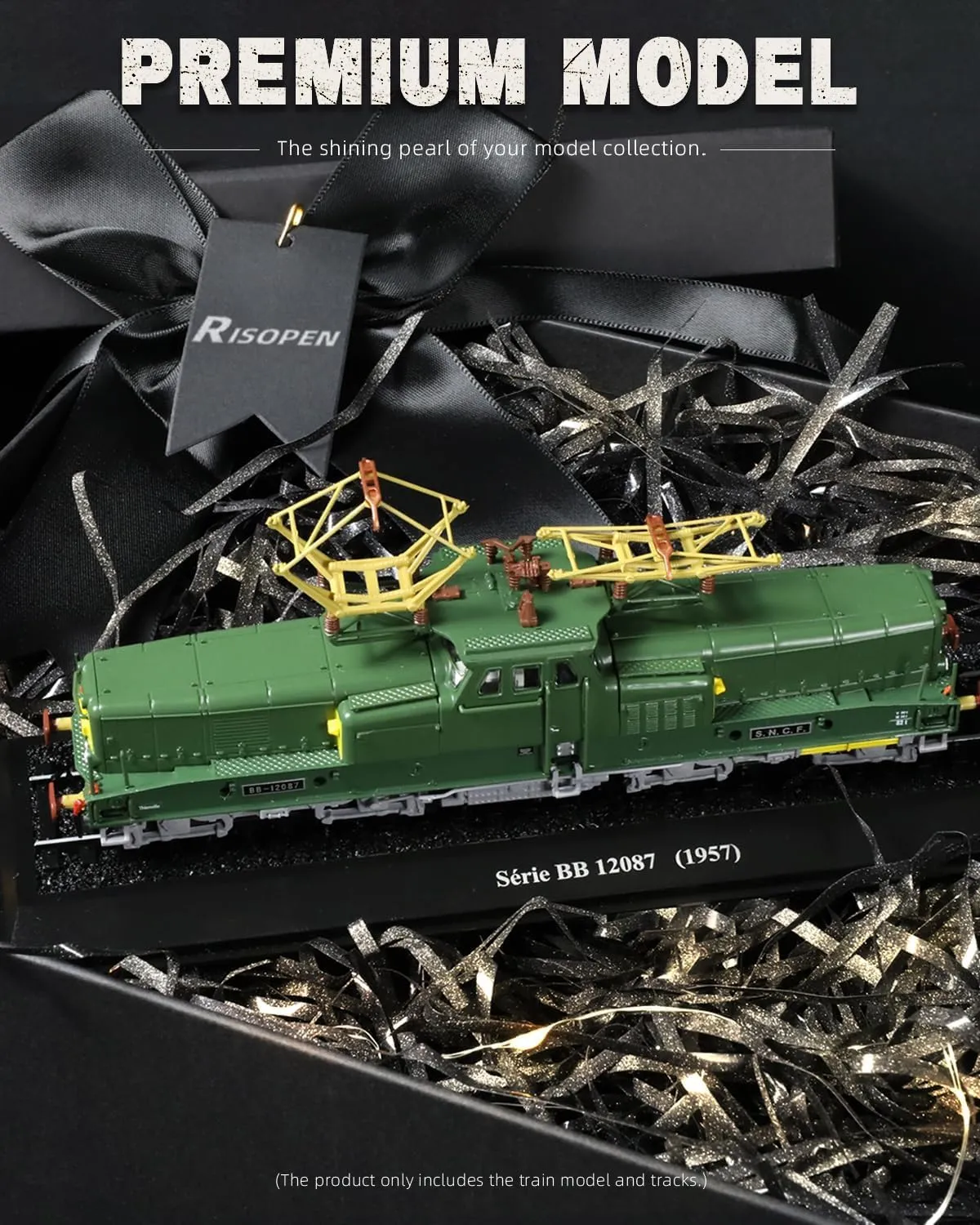 HO Locomotive Model for 1957 Série BB 12087 Finished Train Track Model Collection No Assembly Required Train Decoration Gift for Adult（Green）