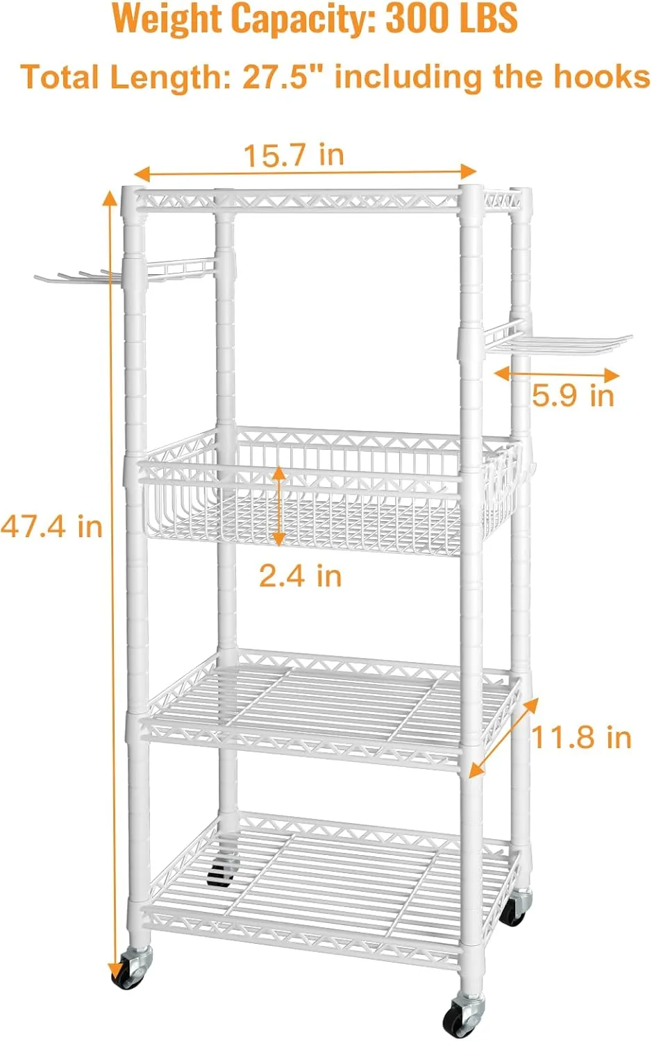 Home Gym Storage, 3 Tiers Workout Equipment Organizer with Wheels for Yoga Mats, Foam Roller, Dumbbells, Kettlebells, and Resistance Bands