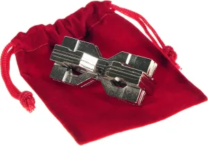 Hourglass Hanayama Brain Teaser Puzzle, New 2019 Release, Level 6 Difficulty Rating, RED Velveteen Pouch