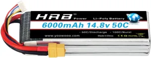 HRB 14.8V 6000mAh 4S Lipo Battery Pack 50C with XT60 Plug for RC Airplane, RC Helicopter, RC Car, RC Truck, RC Boat