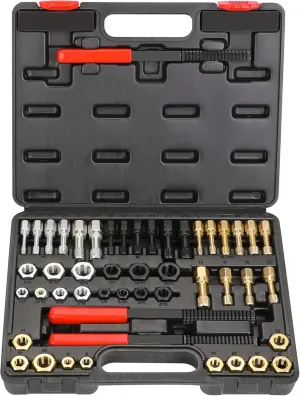 Hromee 49-Piece Thread Chaser Set, UNC UNF & Metric Thread Restorer Tool, Thread Cleaner Rethreading Master Kit
