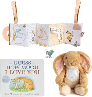 I Love You to The Moon and Back Gift Set with Guess How Much I Love You Board Book by Sam McBratney, Nutbrown Hare Plush Bean Bag, On-The-Go Activity Learning Toy, and Book Bag (a Timeless Classic)
