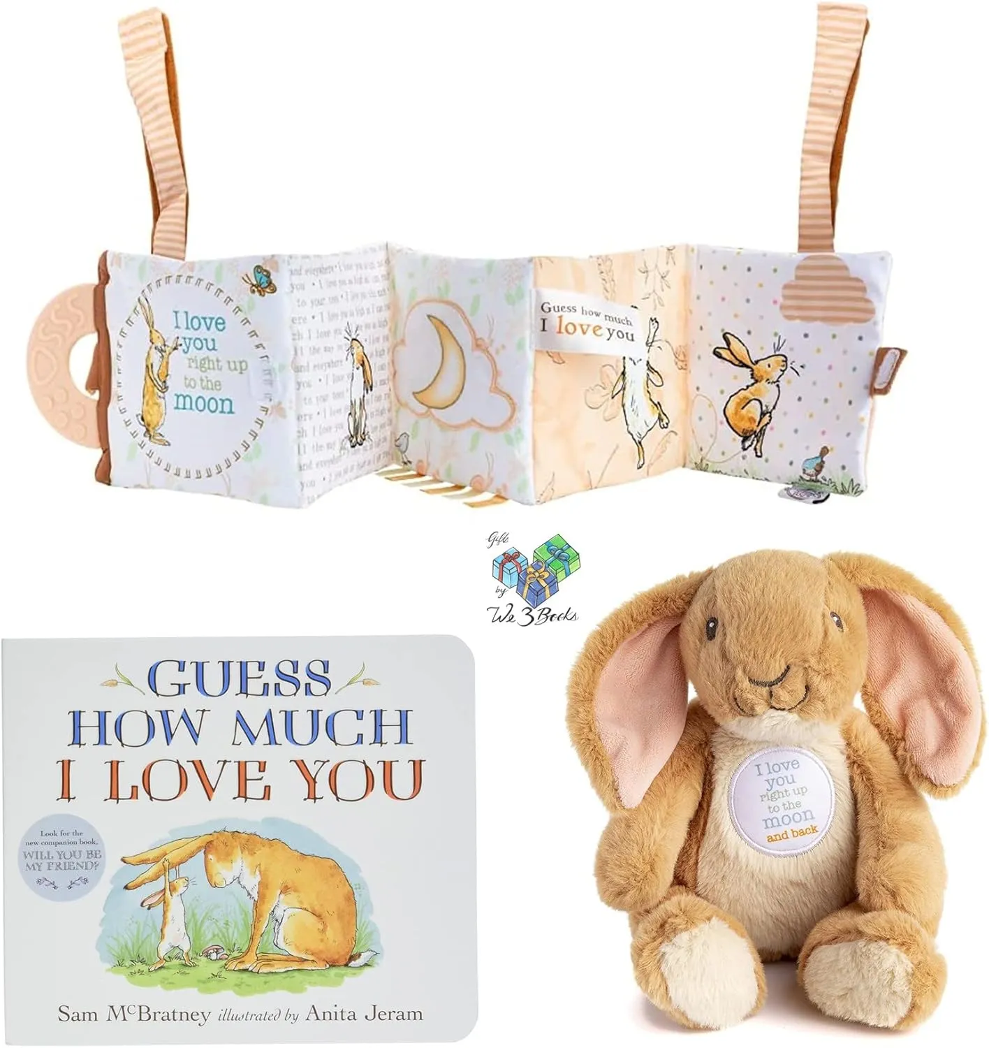I Love You to The Moon and Back Gift Set with Guess How Much I Love You Board Book by Sam McBratney, Nutbrown Hare Plush Bean Bag, On-The-Go Activity Learning Toy, and Book Bag (a Timeless Classic)