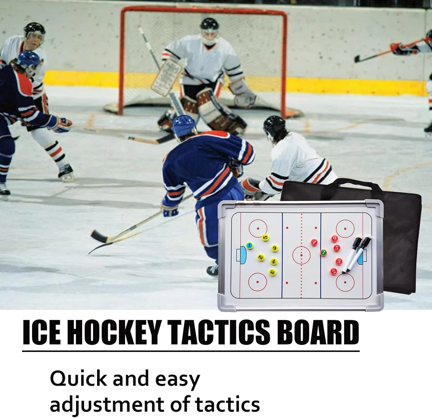 Ice Hockey Tactics Board for Kids & Adults, Magnetic Coaching Board, Ice Hockey Equipment for Men, Boys and Ice Hockey Enthusiast, Christmas Ice Hockey Gifts for Men Father