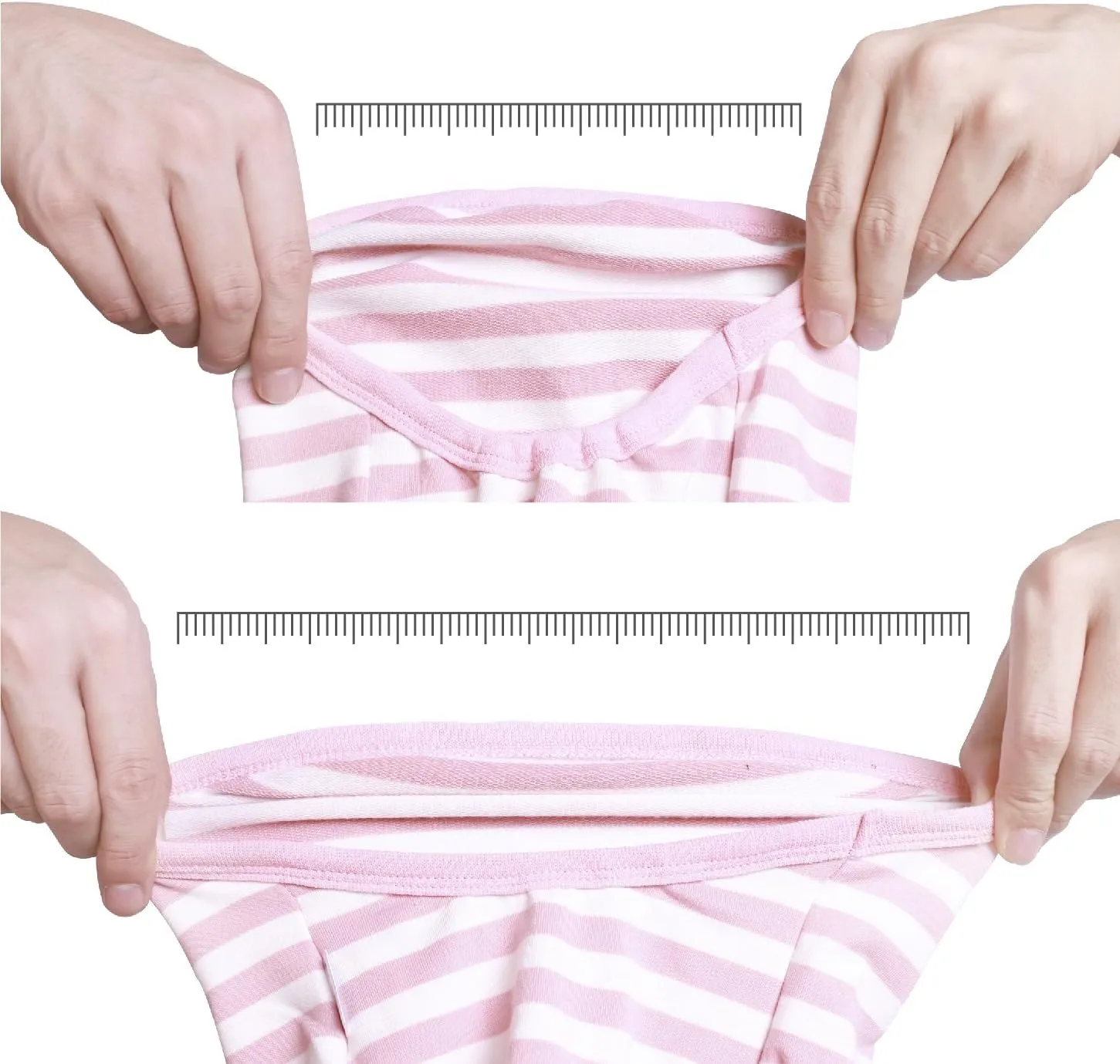 iChoue 2pcs French Bulldog Striped Shirts 100% Breathable Cotton Tank Tops Vests Clothes for Frenchie Dogs, Pink and Purple Stripes, Medium