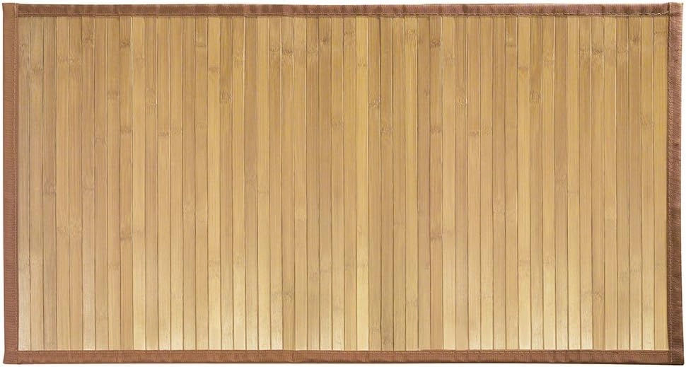 iDesign Formbu Bamboo Mat Rug Runner for Bathroom, Kitchen, Entryway, Hallway, Office, Mudroom, 34" x 21", Natural Wood