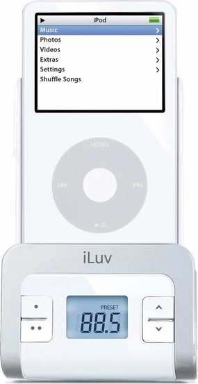 iLuv I707WHT FM Transmitter with Integrated Car Adapter for iPod