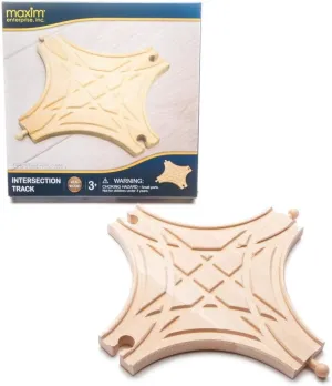inc. Intersection Star Track for Toy Train, Multi-Way Switch Track, Wooden Track Accessories Compatible with Thomas and Friends, BRIO Railway and Major Brand Wood Train Set