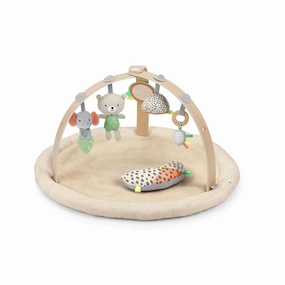 Ingenuity Every Season Plush Lambswool Baby Play Gym and Play Mat, Breathable, Tummy Time Mat, 0  Months - Natural