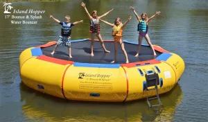 Island Hopper 17' Bounce N Splash Padded Water Bouncer