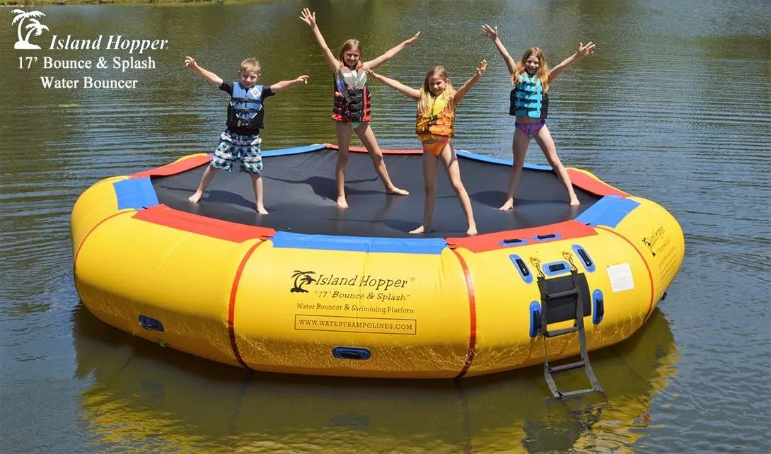 Island Hopper 17' Bounce N Splash Padded Water Bouncer
