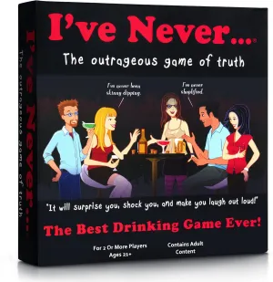 I've Never...? Party Board Game, Drinking Edition | Funny Game for Parties, Get Togethers, Vacations, Game Nights & Gifts | Fun Board Game for Adults & Friends | 100 Cards | 2-8 Players | Ages 21 