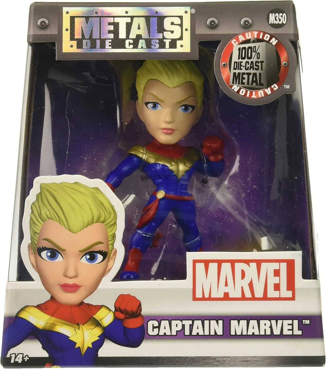 Jada Toys Metals Marvel 4" Classic Figure - Captain Marvel (M350) Toy Figure
