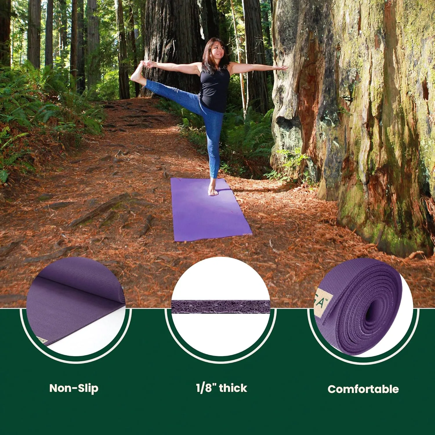 JadeYoga Travel Yoga Mat - Packable, Lightweight, and Portable Yoga Mat - Non-Slip Natural Rubber Mat for Women & Men - Great for Yoga, Home, Gym, Pilates, Fitness, and Stretching