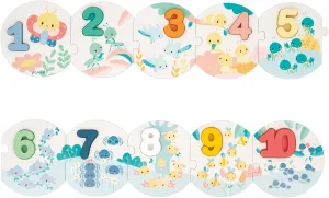 Janod - Pure Puzzle My First Numbers - 10 Piece Puzzle   10 Wooden Numbers - Learning to Count - Educational Toy - from 24 Months, J08042