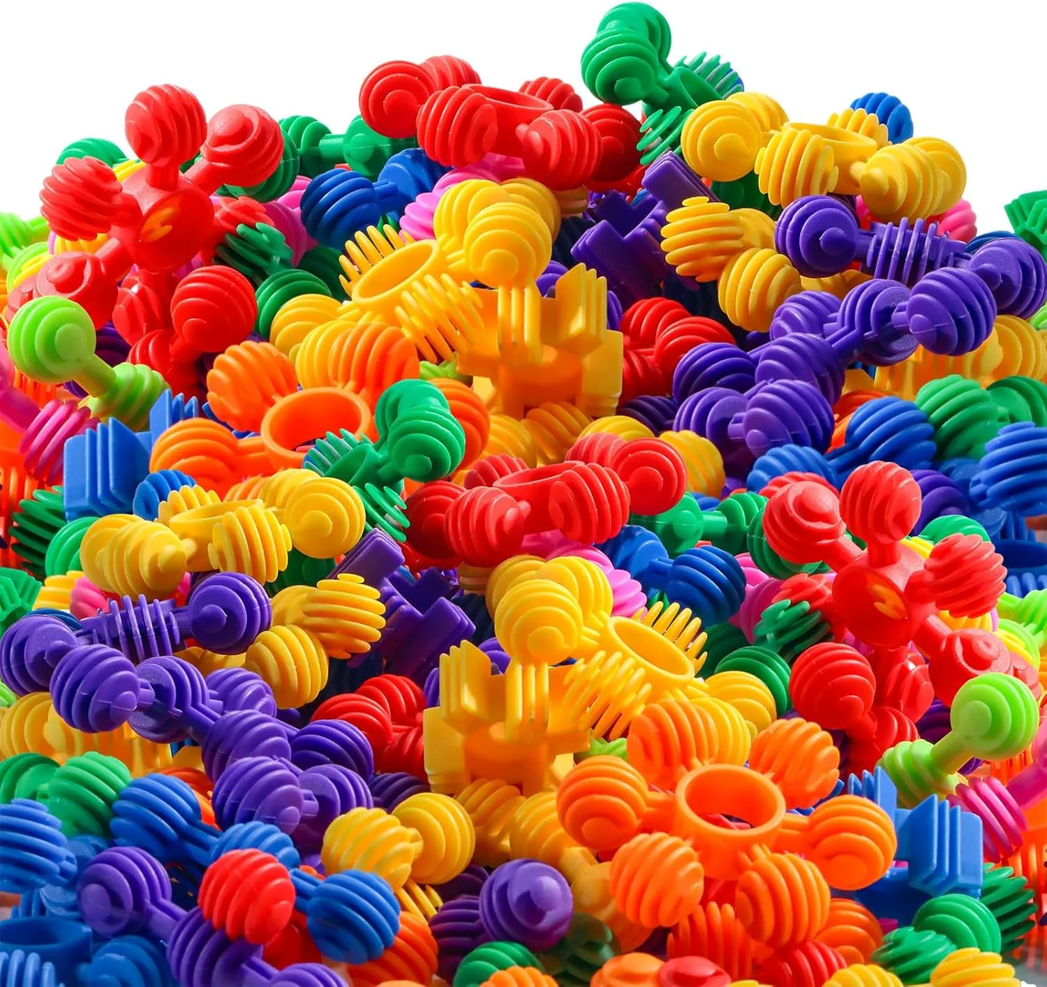 Jenaai 120 Pcs Star Stem Building Toys Plastic Connector Blocks for Teenagers with Tote Kindergarten and Preschool Table Preschool Manipulatives Sets Gift for Daughter and Son
