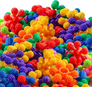 Jenaai 120 Pcs Star Stem Building Toys Plastic Connector Blocks for Teenagers with Tote Kindergarten and Preschool Table Preschool Manipulatives Sets Gift for Daughter and Son