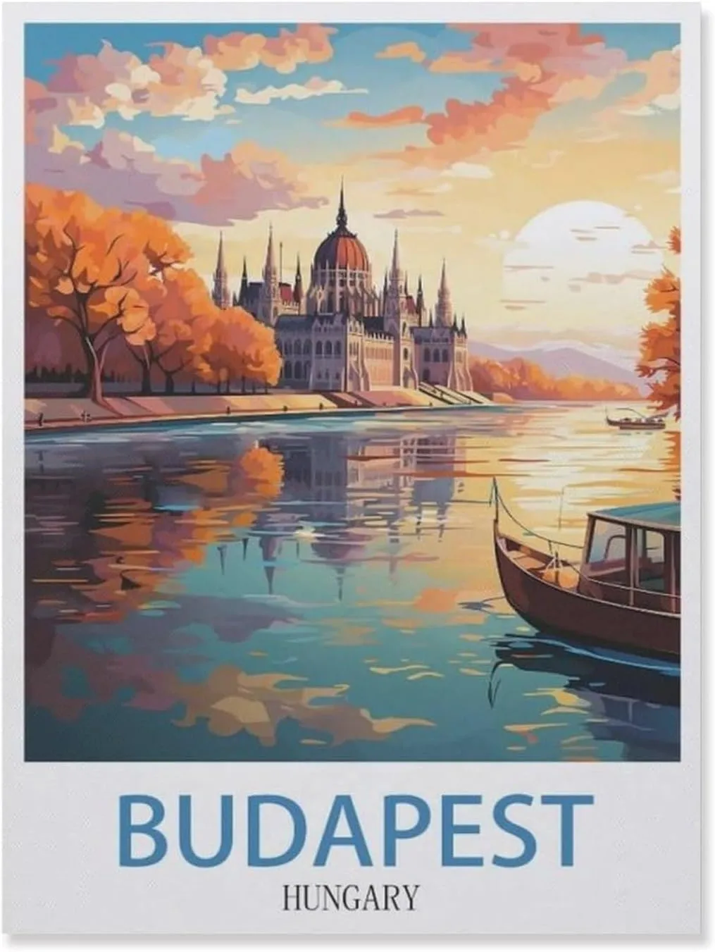 Jigsaw Puzzle 1000 Piece，Budapest Hungary ， Sunset，Classic Puzzle Adult Puzzle DIY Kit Paper Toy Unique Gift Modern Home Decor（38x26cm）-DU39