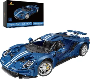 JMBricklayer 60115 Sports Car Building Block Kits, Classic Blue Supercars 1:8 Model MOC Toy Building Sets, Collectible Race Car Model, for Vehicle Enthusiasts, 12  Boys, Girls and Adults