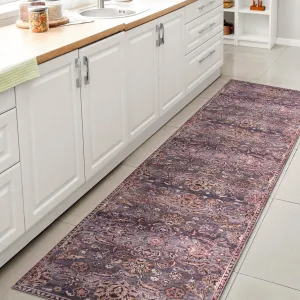 JONATHAN Y WSH106A-28 Victoria Ornate All-Over Machine Washable Indoor Bohemian Transitional Runner Rug,High Traffic,Kitchen,Living Room,Backyard,Non Shedding,2 X 8,Brown/Gray