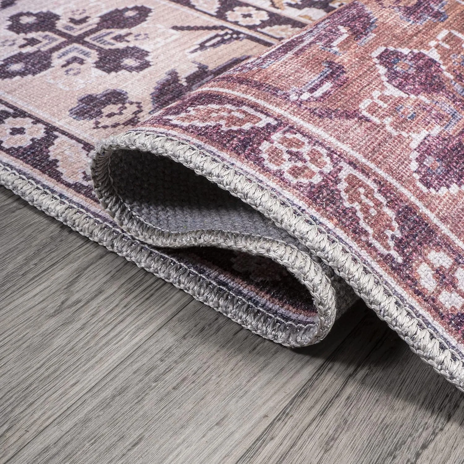 JONATHAN Y WSH106A-28 Victoria Ornate All-Over Machine Washable Indoor Bohemian Transitional Runner Rug,High Traffic,Kitchen,Living Room,Backyard,Non Shedding,2 X 8,Brown/Gray