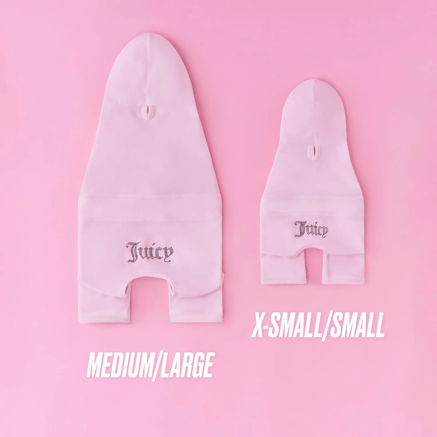 Juicy Couture Hooded Pet Juicy Bling Velour Tracksuit Chest 24 inches for Small Dogs and Cats - Pink - M/L