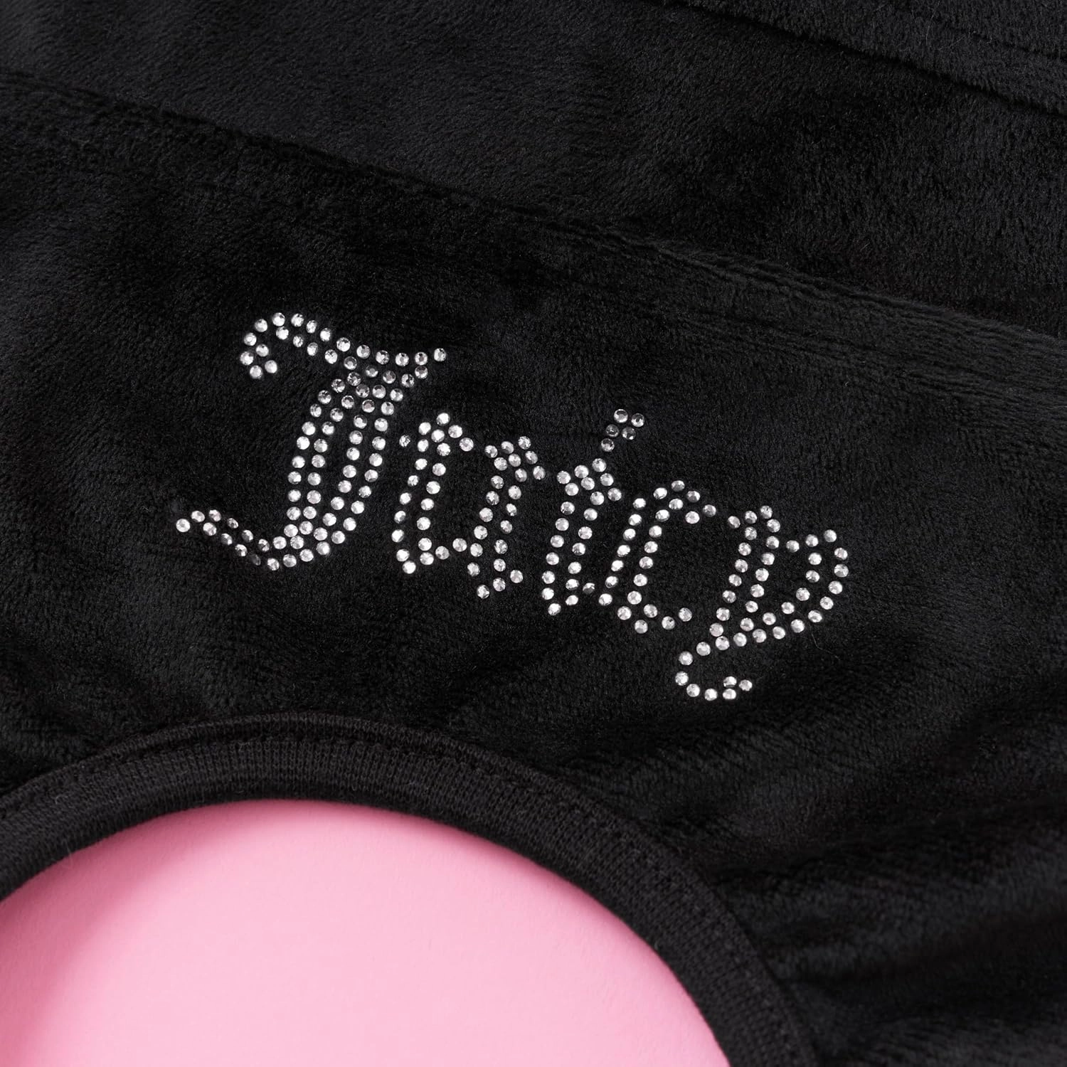 Juicy Couture Hooded Pet Juicy Bling Velour Tracksuit Chest 16 inches for Small Dogs and Cats - Black - XS/S