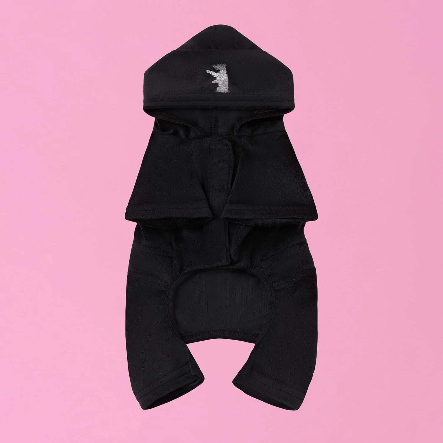 Juicy Couture Hooded Pet Juicy Bling Velour Tracksuit Chest 16 inches for Small Dogs and Cats - Black - XS/S