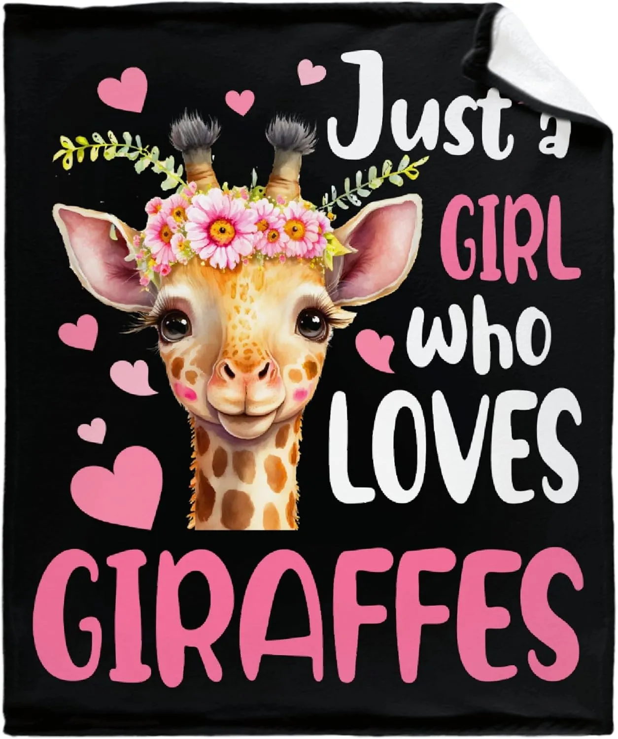 Just A Girl Who Loves Giraffes Blanket Lightweight Cozy Flannel Fleece Throw Blanket Best Gift Home Decor for Bed Couch Outdoor Camping 60"x50" M for Teens