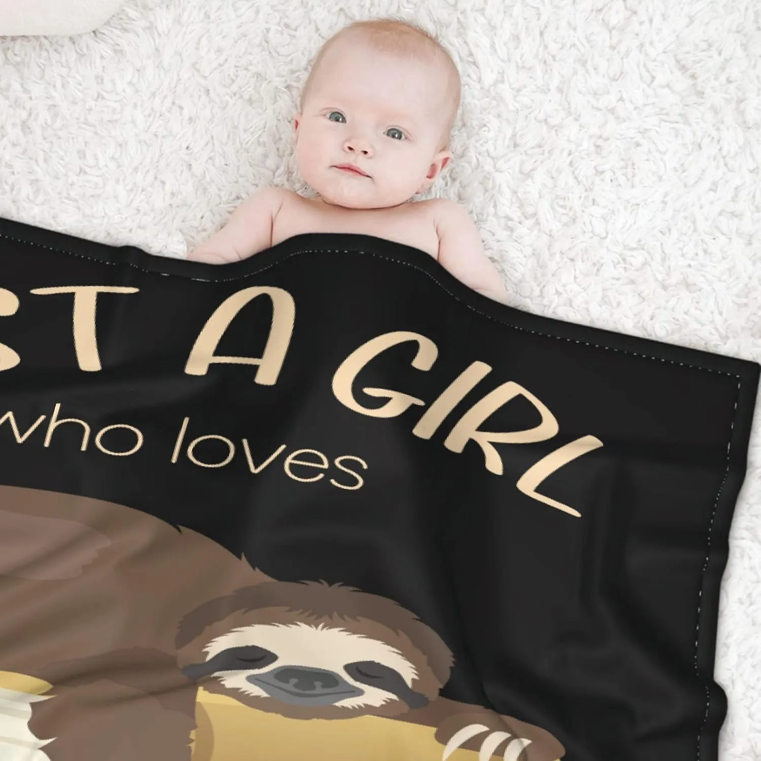 Just a Girl Who Loves Sloths and Books Blanket Lightweight Cozy Flannel Fleece Throw Blanket Best Gift Home Decor for Bed Couch Outdoor Camping 60"x50" M for Teens