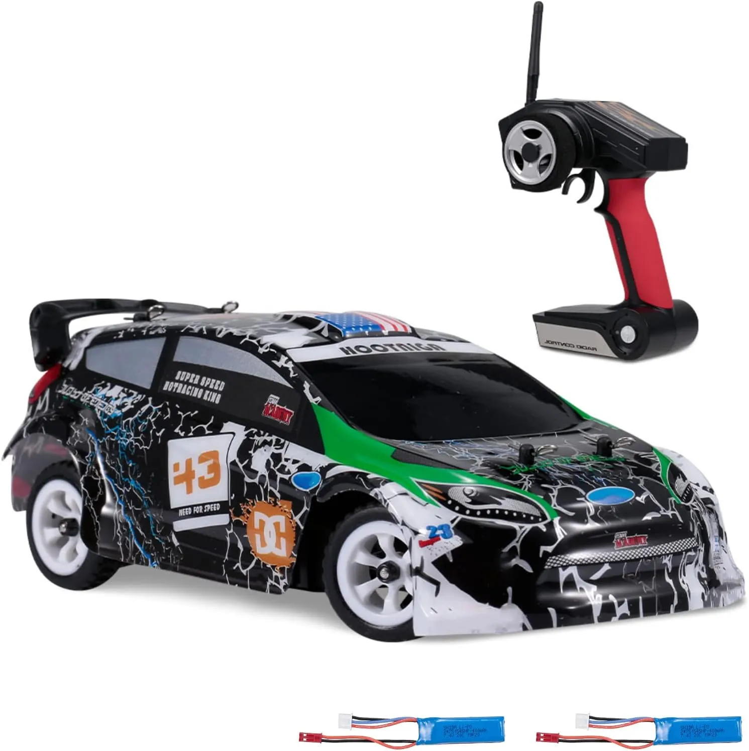 K989 1/28 Car 2.4G 30KM/H High Speed Car 4WD Race Car Sport Racing Drift Car Gift with 2 Battery