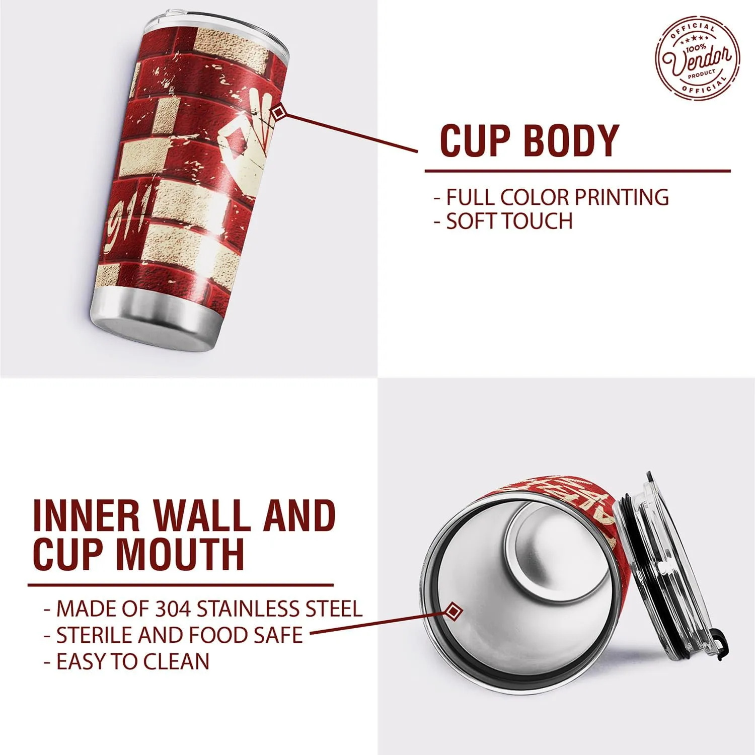 Kappa Alpha Psi Official Vendor - 20 oz Coffee Tumbler - Blocks - Fraternity Paraphernalia