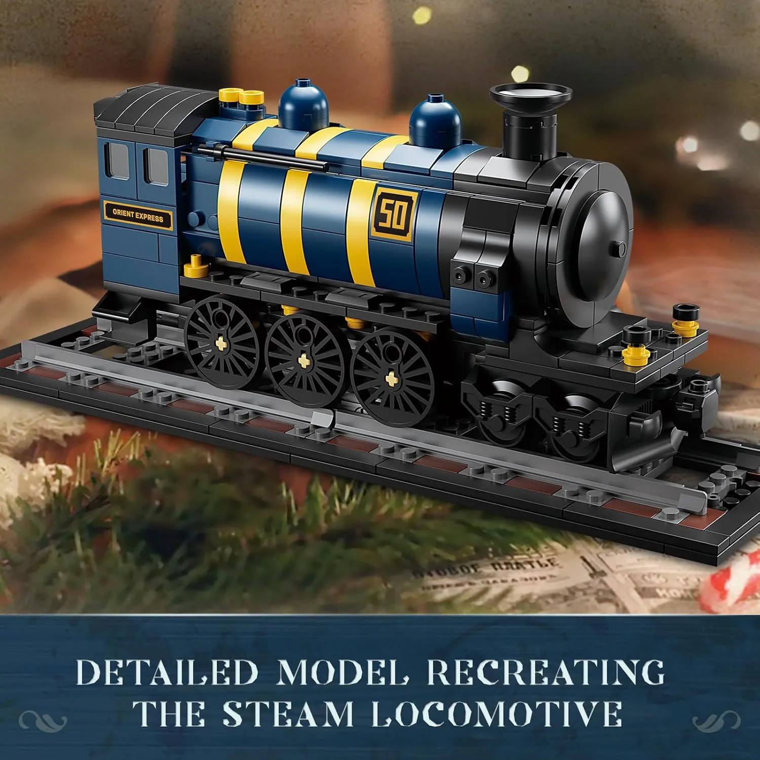 KAZI The Orient Express Train Building Toys,Classic Locomotive Display Model for Trains Lovers,Fun Gift for Boys Adults,Home Decor