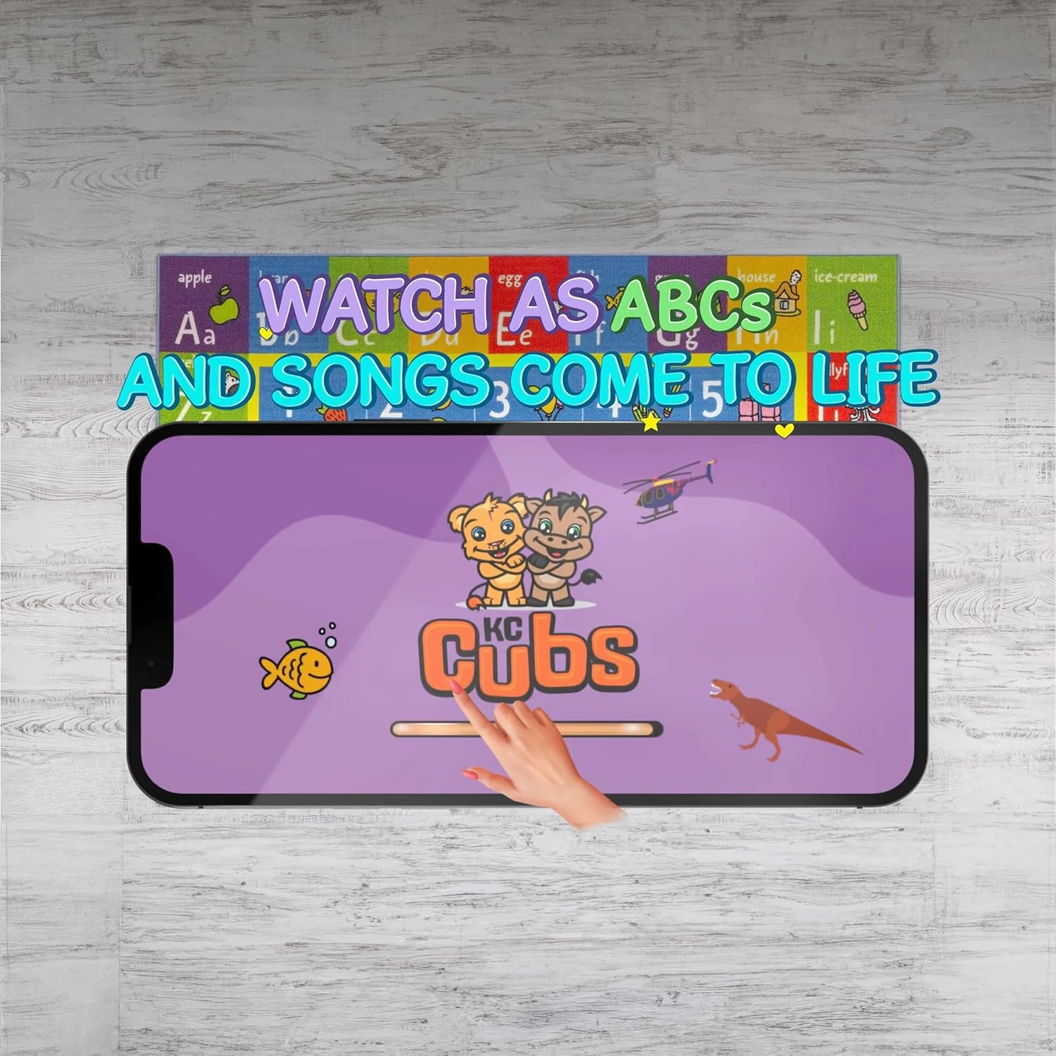 KC CUBS ABC Alphabet, Numbers and Shapes Educational Learning & Fun Game Play Area Rug for Children Bedroom, Toddler Classroom and Baby Playroom Mat