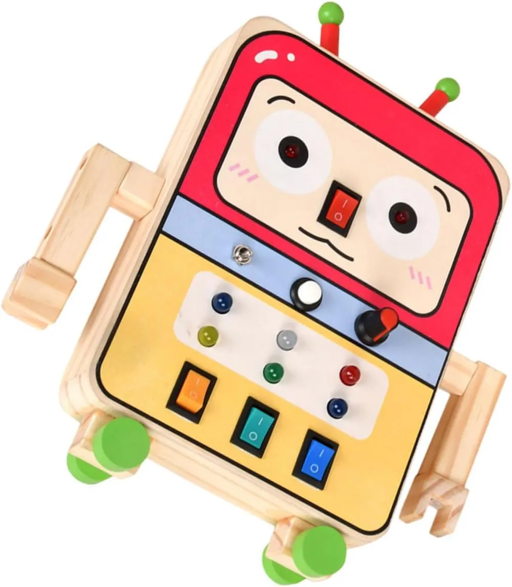 KESYOO Busy Board for Interactive Robot Traffic Light Simulation Sensory Learning Activity for Educational Plaything for Fine Motor Skills
