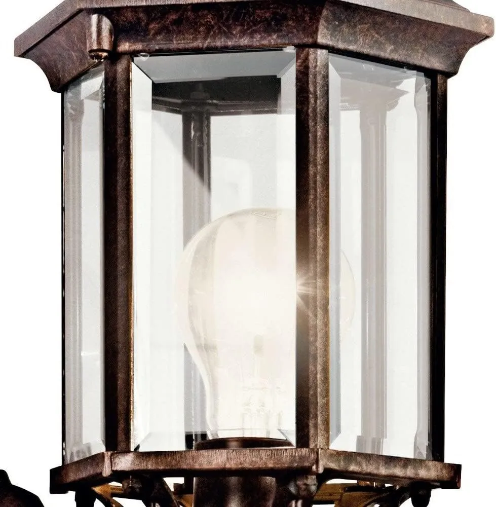 Kichler Chesapeake 17" Outdoor Wall Light in Black, 1-Light Exterior Porch Light, Coastal Wall Sconce with Clear Beveled Glass, (17" H x 6.5" W), 49255BK