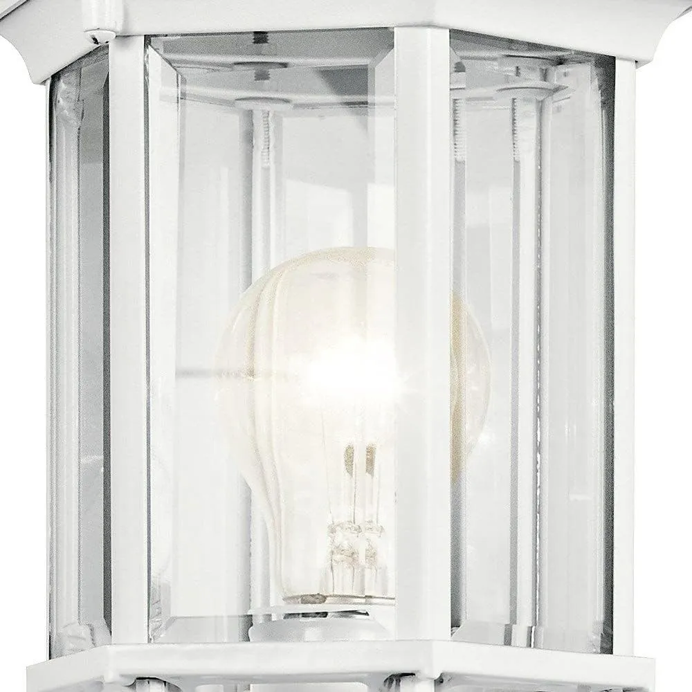 Kichler Chesapeake 17" Outdoor Wall Light in Black, 1-Light Exterior Porch Light, Coastal Wall Sconce with Clear Beveled Glass, (17" H x 6.5" W), 49255BK