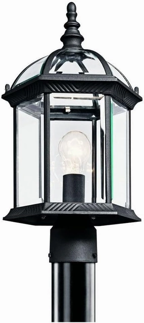 Kichler 49187BK Barrie Outdoor Post Mount 1-Light, Black