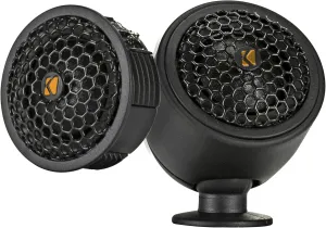 KICKER 51KST2504 1" (25mm) Tweeters, Includes X-Overs and Swivel Mount, 10-75 Watts RMS, 225 Watts Peak, 4-Ohm