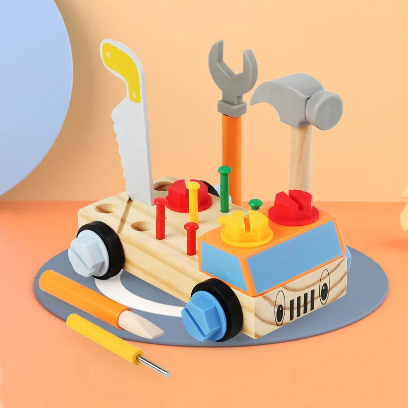 Kids' Build & Fix Workshop Kit - Pretend Play Toolbox with Realistic Screws, Hammer & Nails   STEM Learning Blocks for Creative Construction (Ages 3 )