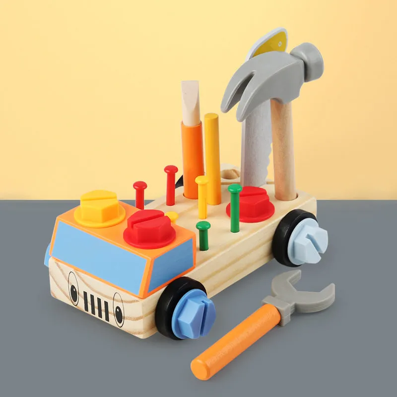 Kids' Build & Fix Workshop Kit - Pretend Play Toolbox with Realistic Screws, Hammer & Nails   STEM Learning Blocks for Creative Construction (Ages 3 )