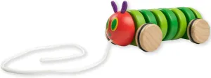 KIDS PREFERRED World of Eric Carle The Very Hungry Caterpillar Wooden Pull Toy Classic Pull Toy Shaped Like The Very Hungry Caterpillar for Toddlers and Kids