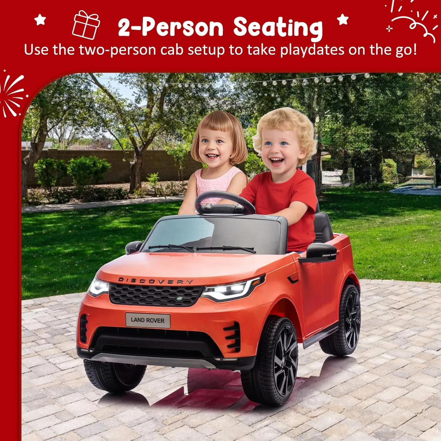 Kids Ride On Car, Battery Powered Kids Electric Car for Kid with Remote Control, Soft Start, LED Lights, Music Horn, 3 Speeds, Double Doors, 12V 4.5AH Ride On Toy for Toddlers Ages 3 