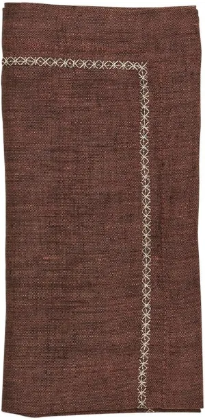 Kim Seybert Classic Napkin in Brown, Set of 4