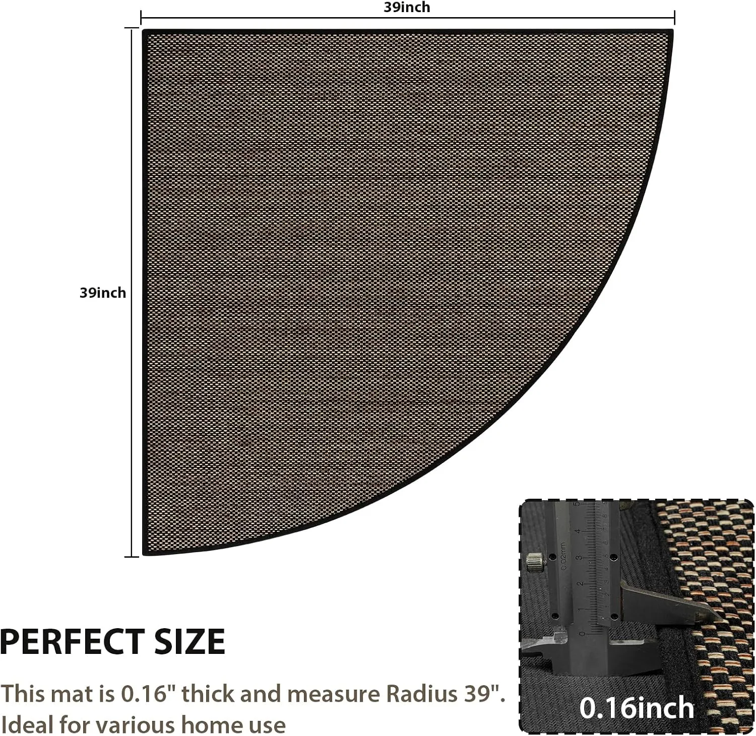 KIMODE Farmhouse Kitchen Rugs Non Slip Washable,Circular Sector Kitchen Mats for Floor Radius 39",Absorbent Corner Kitchen Sink Rug for Laundry Room Home,Black Multi